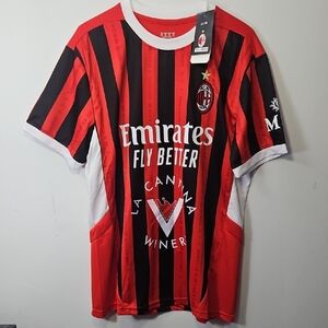 AC Milan Red and Black Striped Jersey #13